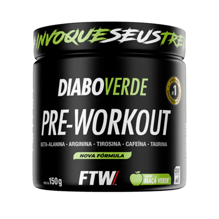 FTW Diabo Verde Pré-Treino Pre-Workout Pote 150g Energia e Foco com Cafeína Beta-Alanina Sabores - Vista 2