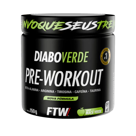 FTW Diabo Verde Pré-Treino Pre-Workout Pote 150g Energia e Foco com Cafeína Beta-Alanina Sabores - Vista 3