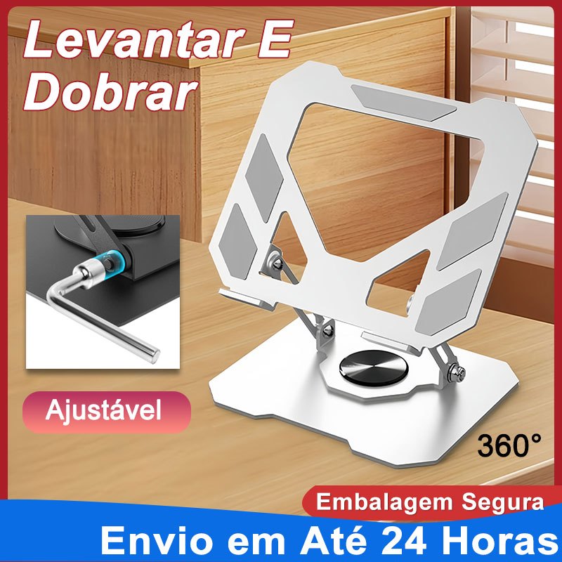 Suporte de Metal Ajustável Para Notebook 10 Ate 17"Giratória de 360° N263 Suporte para notebook Pad