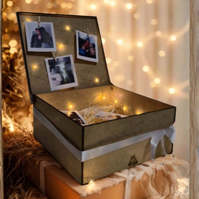 Caixa de Presente MDF 20x20x10 Decorada Personalizada com Fotos ...