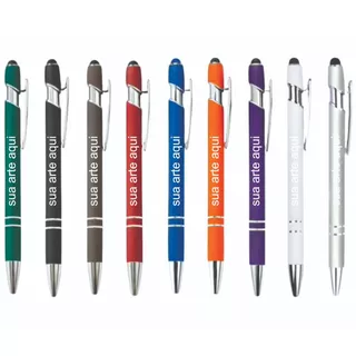 Kit Canetas Metal Touch Personalizadas a Laser Logo Brindes Eventos