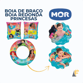 Kit Boia De Braço + Boia Redonda Princesas Piscina e Praia Disney Infantil Mor em Oferta na Shopee