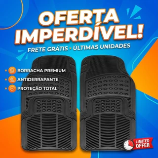 Jogo De Tapetes Automotivos Universal Para Carro Borracha Grossa Preto esportivo