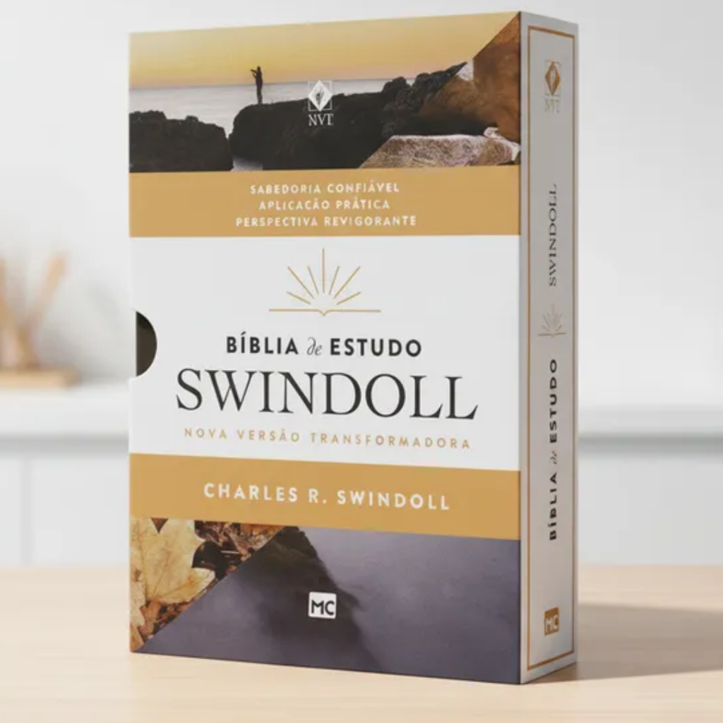 Biblia de Estudo NVT | Charles Swindoll | Capa Cinza | Shopee Brasil