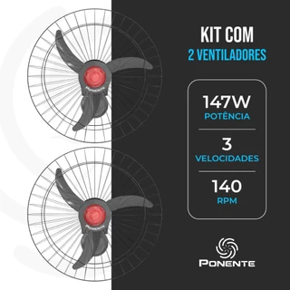Kit 2 Ventiladores de Parede Oscilante Good 60cm Ponente – Alta Potência e Resistência em Oferta na Shopee