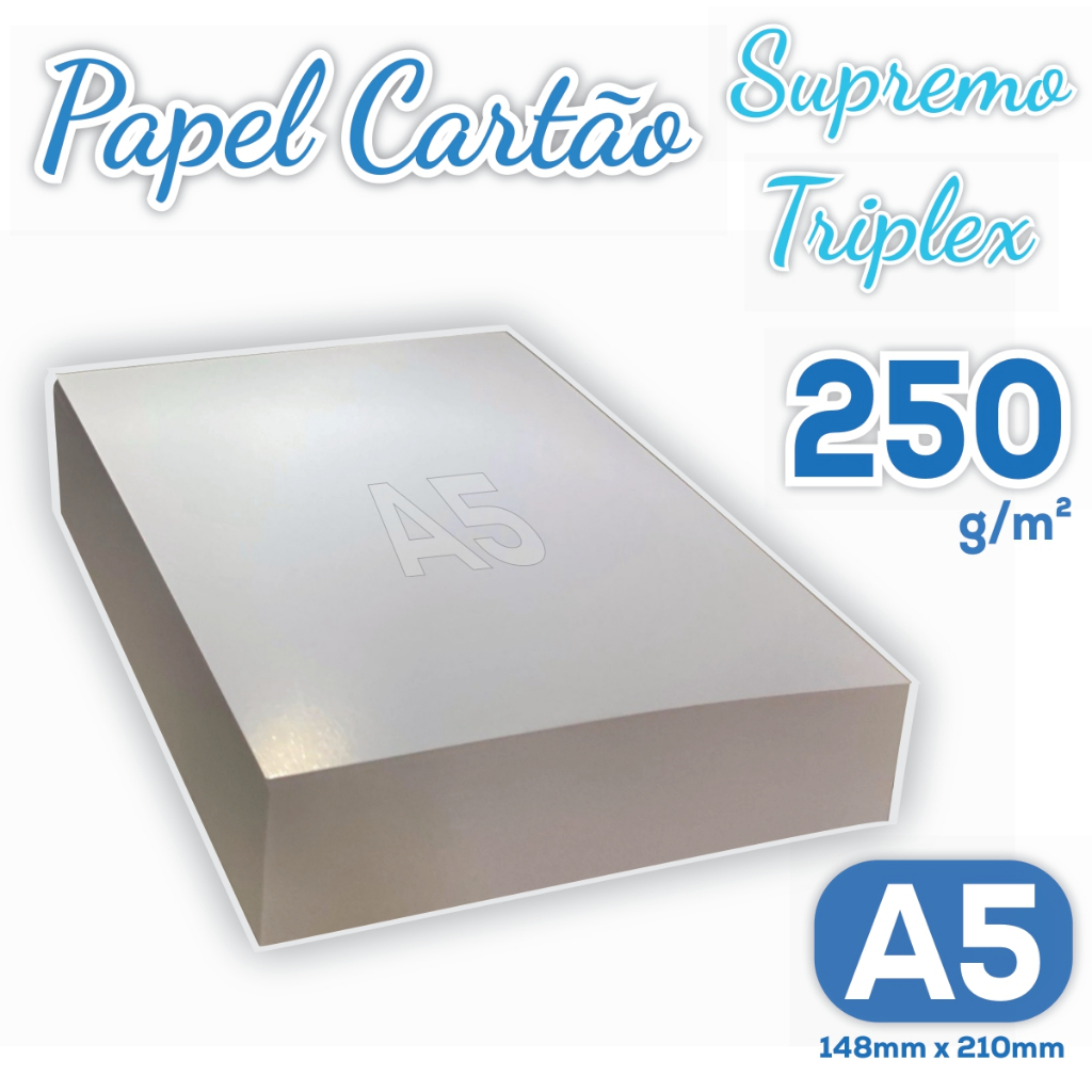 Papel Cartão Supremo Triplex A5 250g Pacote com 100 Folhas - Alta ...