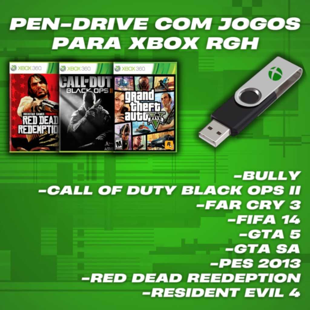 Pendrive com Jogos para Xbox RGH (Disponível Personalizado) | Shopee Brasil