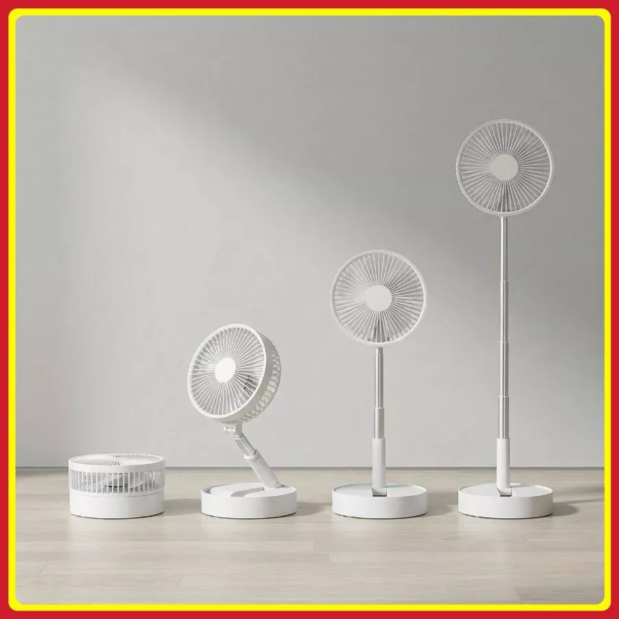 Ventilador Portátil Dobrável 4 Velocidades Recarregável USB Retrátil 180℃ Mesa Coluna Forte