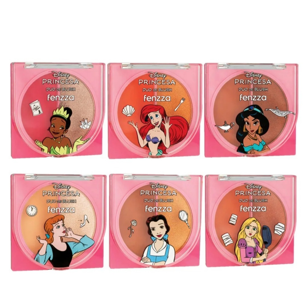NOVIDADE Duo de Blush Princesas Disney by Fenzza DIS101 DIS102