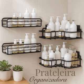 1/2/4 Prateleiras Organizadoras de Metal para Parede Banheiro Cozinha Porta Shampoo em Oferta na Shopee