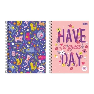 Caderno Espiral Tilibra Universitário Capa Dura 20 Matérias Pepper Feminino 320 Folhas - Embalagem com 2 Unidades em Oferta na Shopee