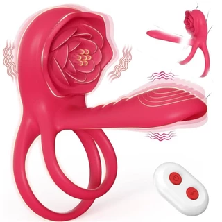 Vibrador Anel peniano Casal Retarda Ejaculação com Controle Estimula Clitoris Ponto G 10 Modos de vibração CS-18FLOR