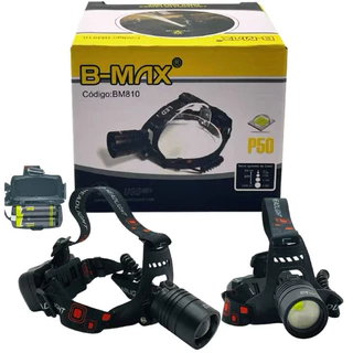 Lanterna de Cabeça b-max BM-810 Led Recarregável Ideal para esportes ao ar livre, como camping,
