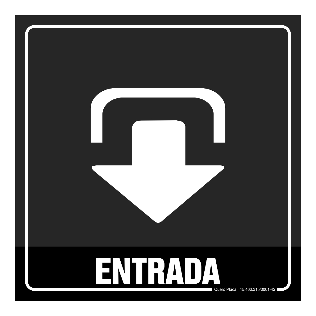 Placa Sinalização - Entrada 20x20cm Ou 10x30cm Em Pvc 2mm | Shopee Brasil