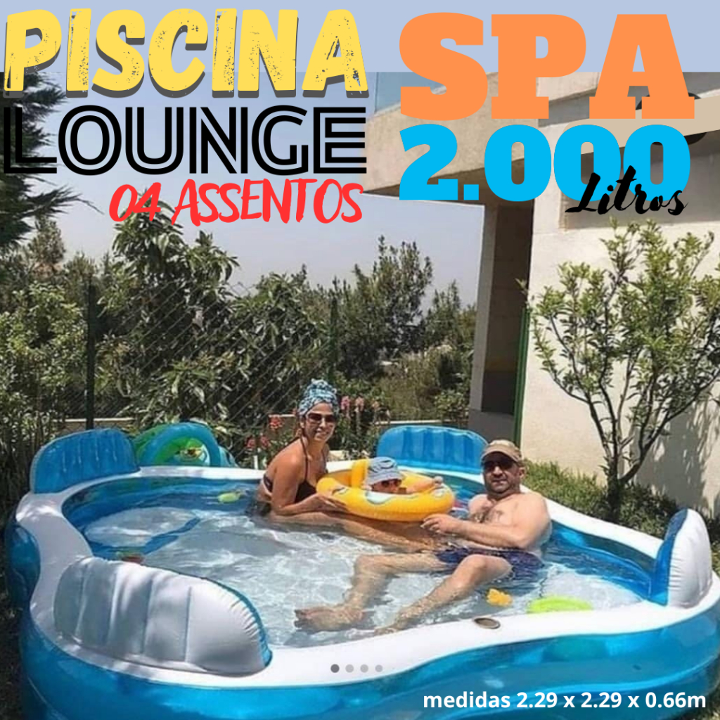 Piscina Spa Family Pool 3.000L c/ 02 Assentos OU Piscina Lounge
