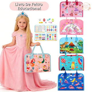 Maleta Educativa Montessori Sensorial Brinquedo Para Crianças Azul e Rosa