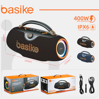 Basike Caixa de Som 400W Bluetooth V5.3 IPX6 com Power Bank Boombox 30,000mah RAD321 em Oferta na Shopee