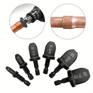 6 Pçs Ar Condicionado Tubo De Cobre Reamer 5 Em 1 Expansor Elétrico Alça Hexagonal Polegada