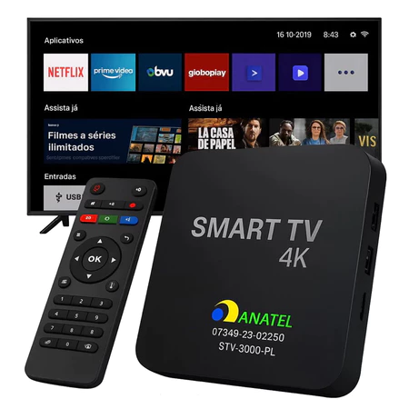 Receptor Multimídia Smart TV - Android 13.1, 512GB RAM, Wi-Fi 5G