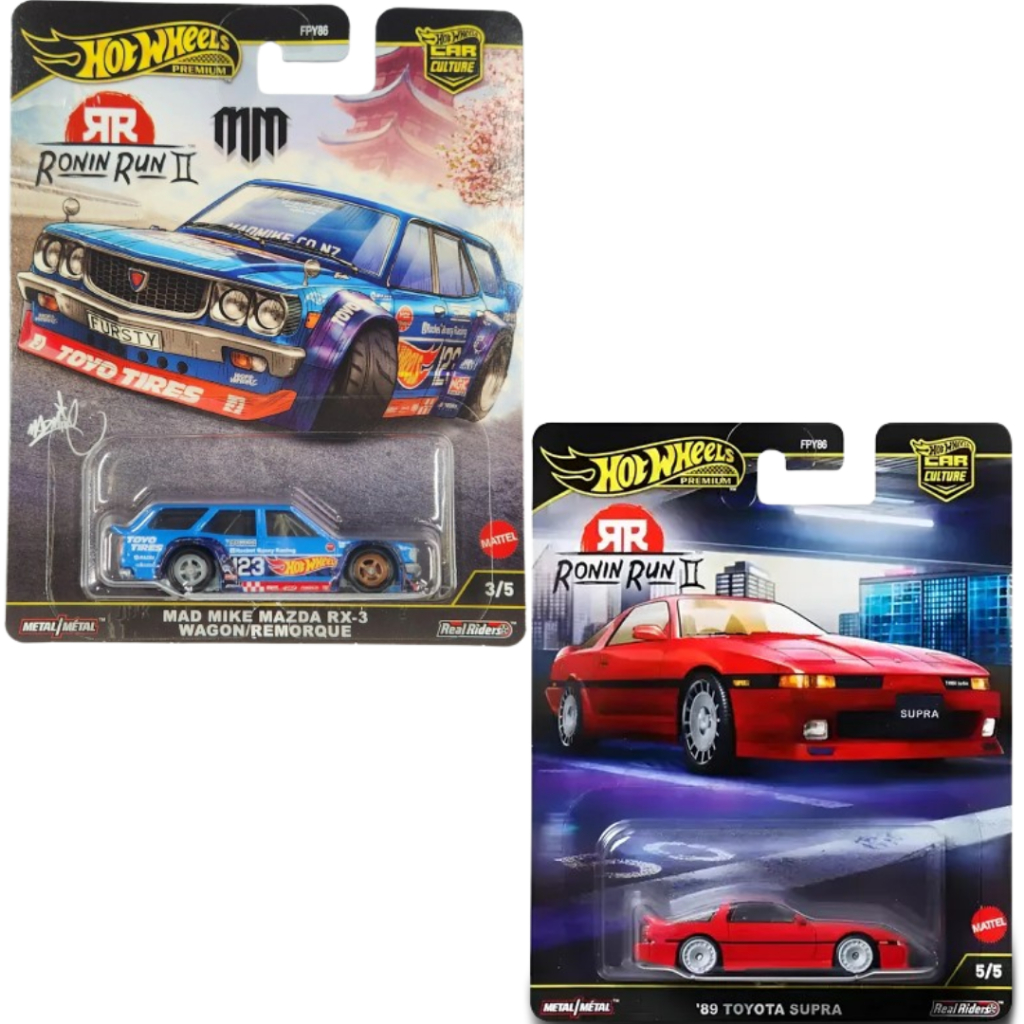Hot Wheels 89 TOYOTA SUPRA/ MAD MIKE MAZDA RX3 WAGON | Shopee Brasil