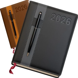 Agenda 2026 Executiva Diária Couro Anual Planner 344 Folhas