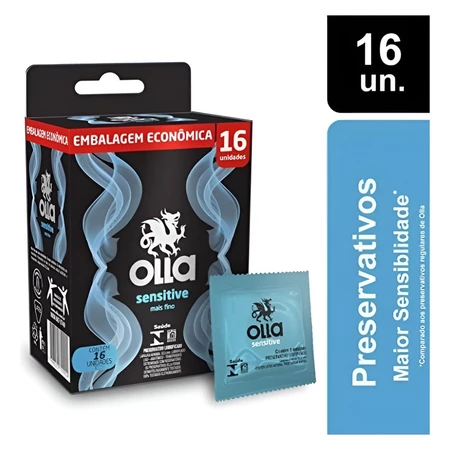 Preservativo Olla Sensitive — Ultrafino · 16 Unidades