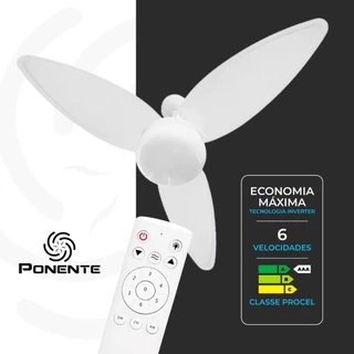 Ventilador de Teto Ponente Zonda Inverter Bivolt – Silencioso, 6 Velocidades, Controle Remoto em Oferta na Shopee