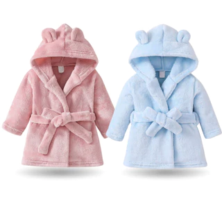 Roupão de Bebe Infantil Quentinho com Capuz e Cinto Tecido Plush Antialérgico em Oferta na Shopee