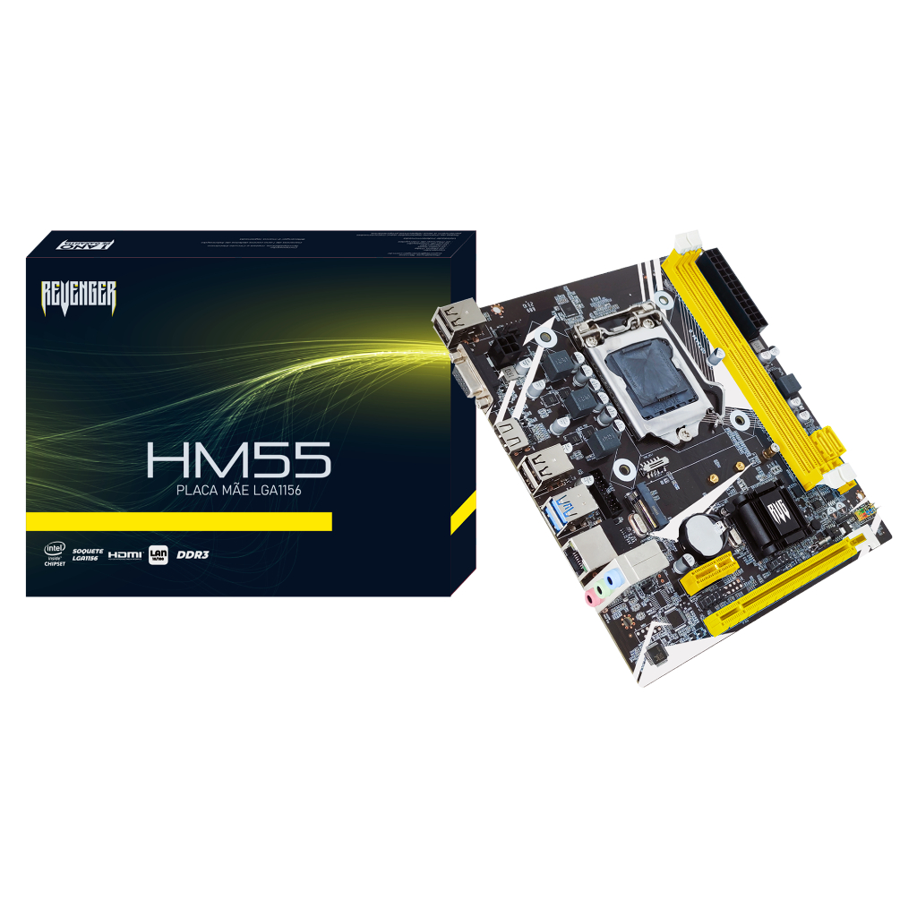 Placa Mãe Revenger HM55 LGA1156 Intel,M-ATX, DDR3, HDMI para Upgrade ou ...