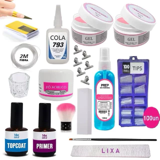 Kit Unhas Gel Completo Acrigel Manicure Iniciante Reposição Profissional Envio Imediato Nº 30 em Oferta na Shopee