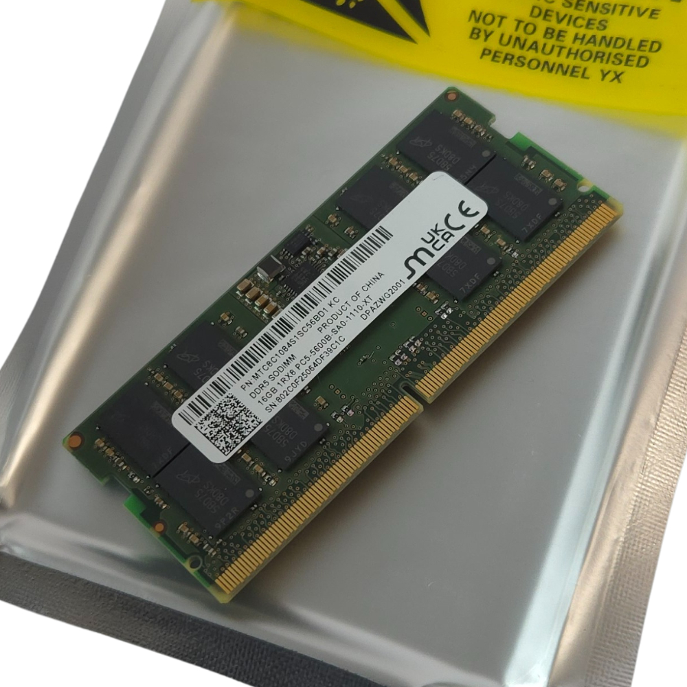 Memória RAM 16GB DDR5 5600MHz SODIMM Micron – Nova | Pronta para