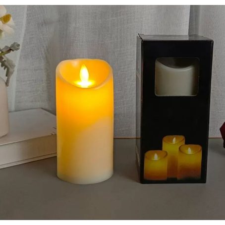 Vela Led Amarela Decorativa imita Chama Com Botão Decoração De