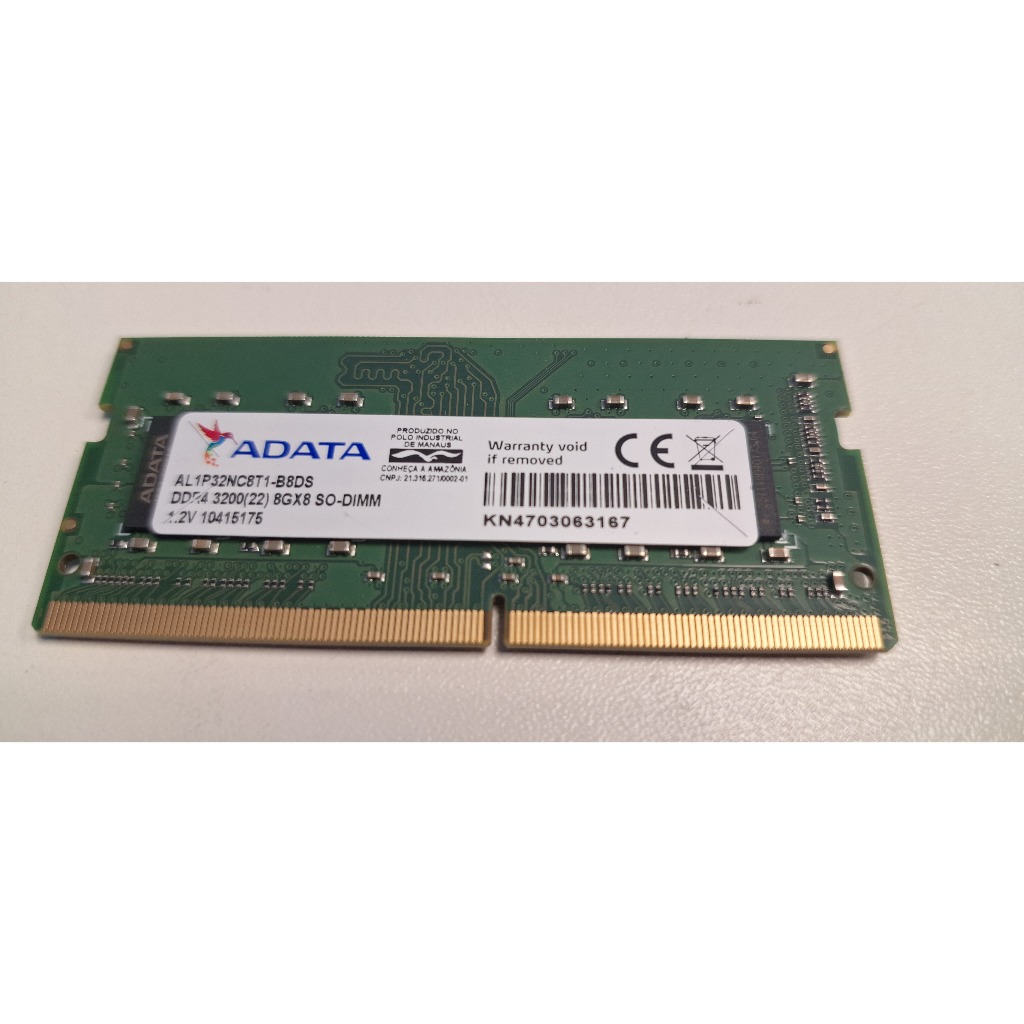 Memória ADATA 8Gb DDR4 3200MHz para notebook