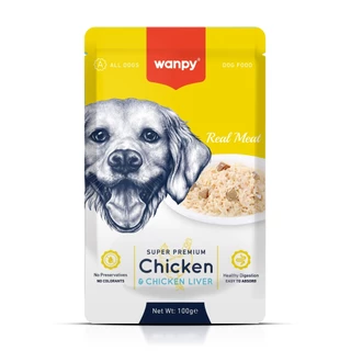 Truly Wanpy Petisco Sachê para Cães Sabor Frango e Fígado de Frango 100g em Oferta na Shopee