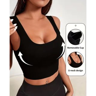 Kit 2 Top Cropped Academia Fitness Sustentação Nadador Regata Adulto Feminino Roupa Lingerie