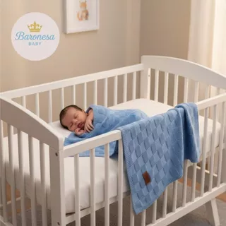 Mantinha de Tricô para Bebê Menina Menino Saída Maternidade Recém-Nascido Antialérgica Confortável em Oferta na Shopee