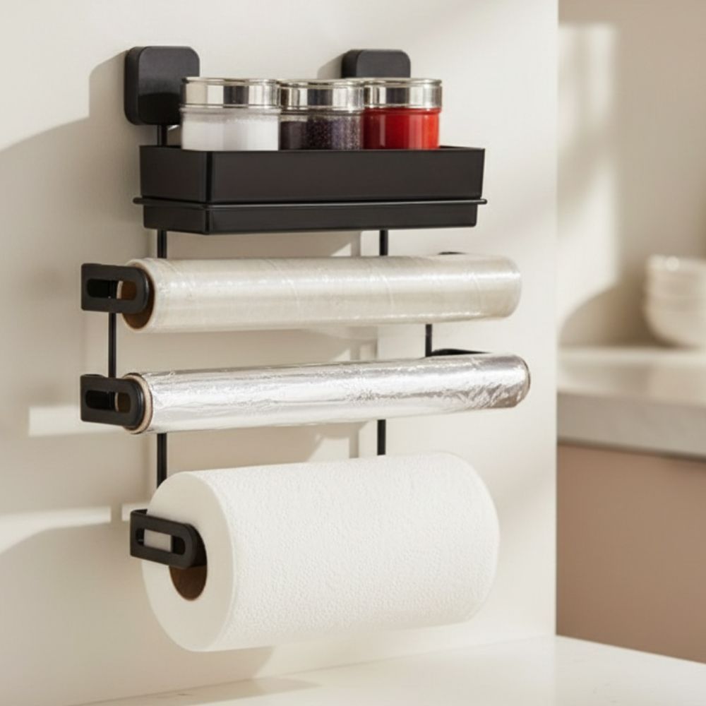 Suporte Porta Rolo Papel Toalha Temperos Parede Aramado | Shopee Brasil