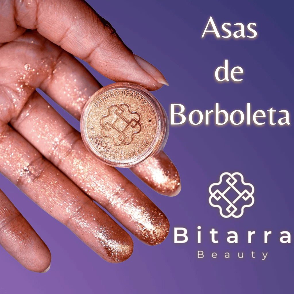 Sombra asa de borboleta pigmento e glitter - Bitarra Beauty microparticulas em po com alta pigmentação e brilho