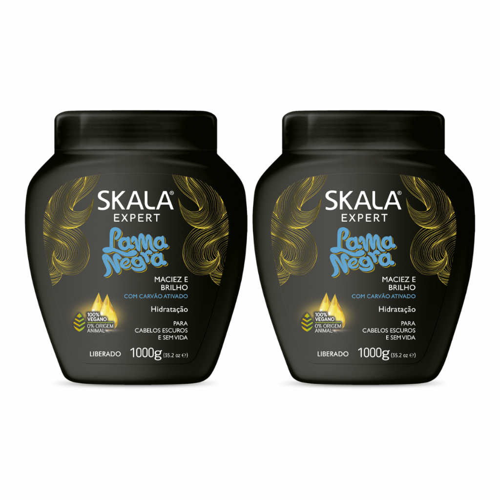 KIT 2 Potão 1 Kg SKALA Lama Negra Cronograma HIDRATAÇÃO Para Cabelos ...