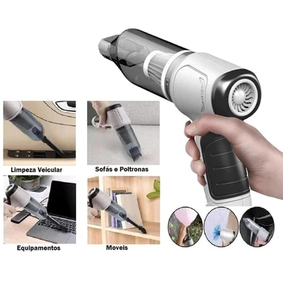 Aspirador e Soprador Portátil 4 em 1 - Alta Potência e Multifuncional para Limpeza Completa