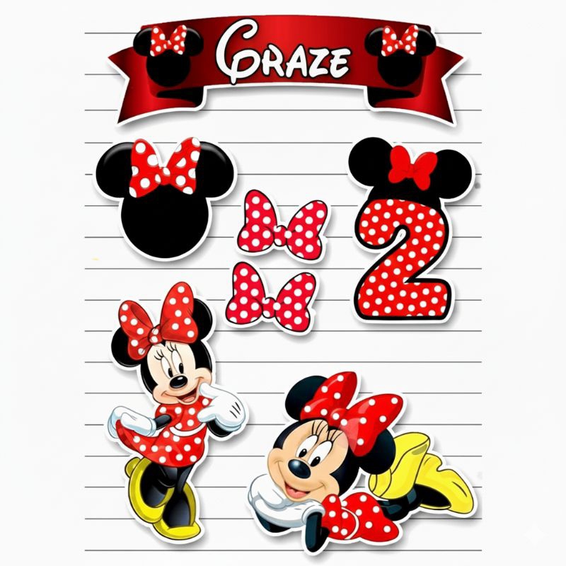Topo/ topper de bolo Minnie envio imediato | Shopee Brasil