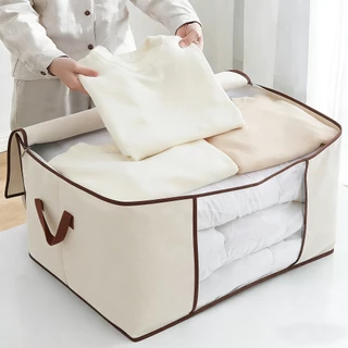 90L Caixas Organizadoras de Roupas Calçados Cobertas TNT Com Tampa Ecológico Multiuso em Oferta na Shopee