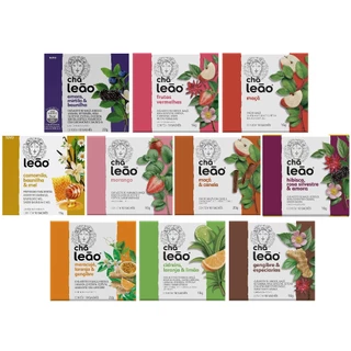 Combo Chá Leão Frutas e Flores - 10 Caixas 100 Sachês em Oferta na Shopee