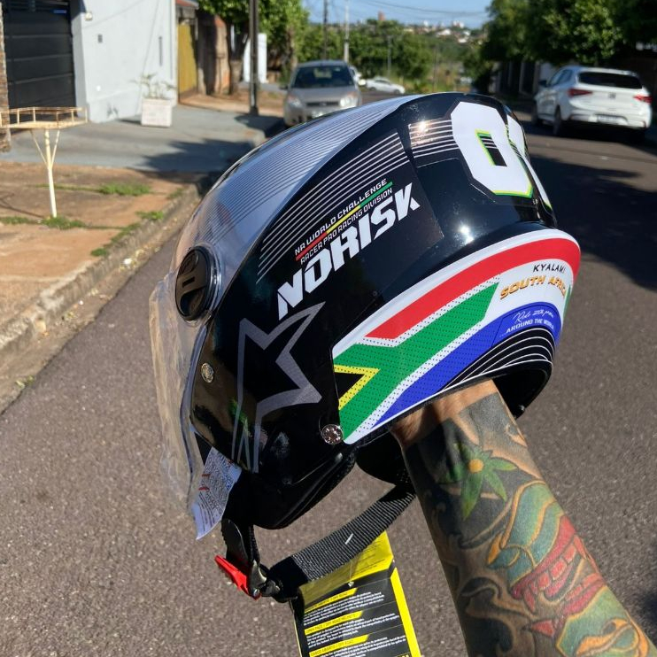 Capacetes New Liberty Personalizados Norisk Paises TAM58 | Shopee