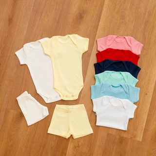 Kit 6 Peças Pagão Canelado Verão Bebê 3 Body e 3 Shorts 100% Algodão Antialérgico Cores Sortidas em Oferta na Shopee