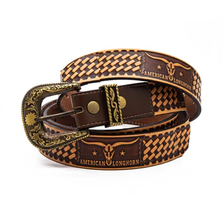 Cinto Original American Longhorn Couro Legitimo Boi Country