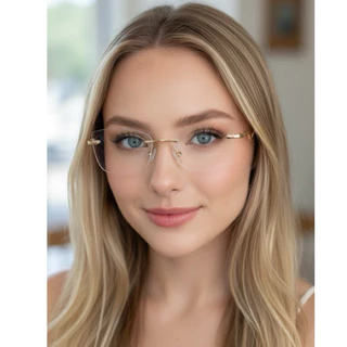 ARMACAO DE OCULOS SEM ARO RETRO METAL FEMININO