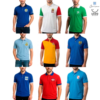 Camisa Polo Camisano Itália Diversas Cores Masculina Bordada Casual Original
