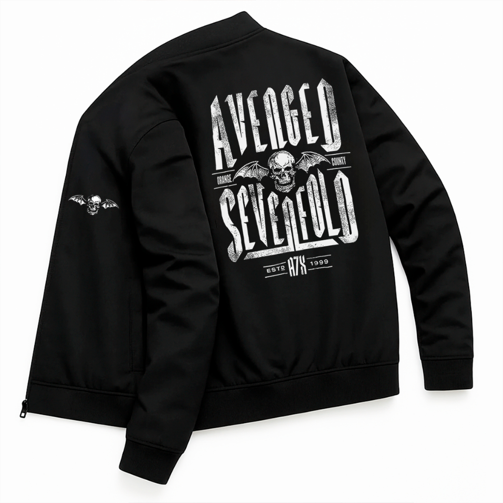 【Antonio Vattev】 TWISTED BOMBER Jacket Jaqueta Bomber Masculina Estampada Banda Avenged Sevenfold Forever