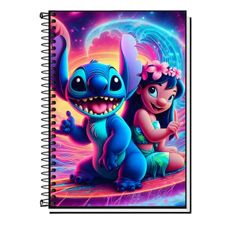 Caderno Stitch 2026 | Angel | Lilo e Amigos| Capa Dura & Espiral Resistente - 1,10,15 e 20 Matérias | Escolar | Fofo